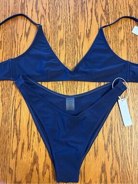 Bright Swimwear Navy Bikini Set Medium NWT